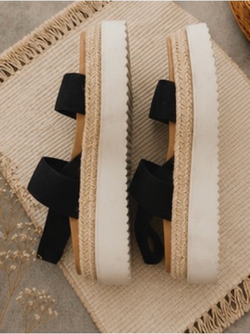 Wild Fable Black Platform Espadrille Sandals Size 9.5 - Picture 6 of 7